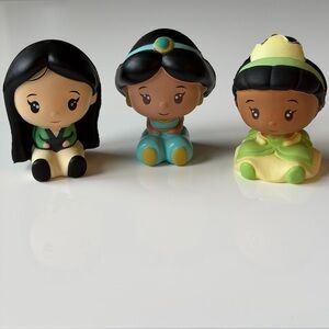 Disney Princess Squishies Set - Mulan, Jasmine & Tiana-3” Soft Slow-Rise